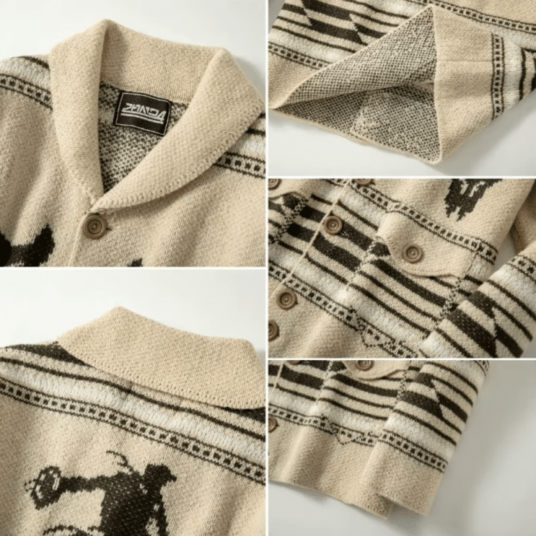 Cardigan homme western taureau et rodéo (2)