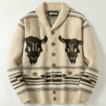 Cardigan homme western taureau et rodéo (4)