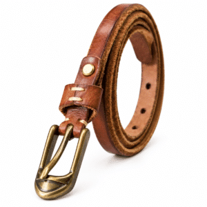 Ceinture fine cuir et boucle en laiton massif