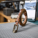 Ceinture fine cuir et boucle en laiton massif (3)