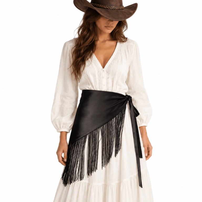 Ceinture foulard femme western franges