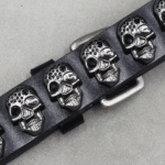 Ceinture rock noire à crânes (2)