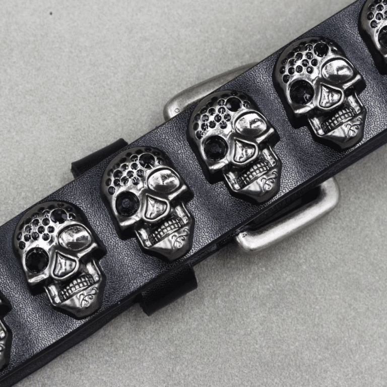 Ceinture rock noire à crânes (2)