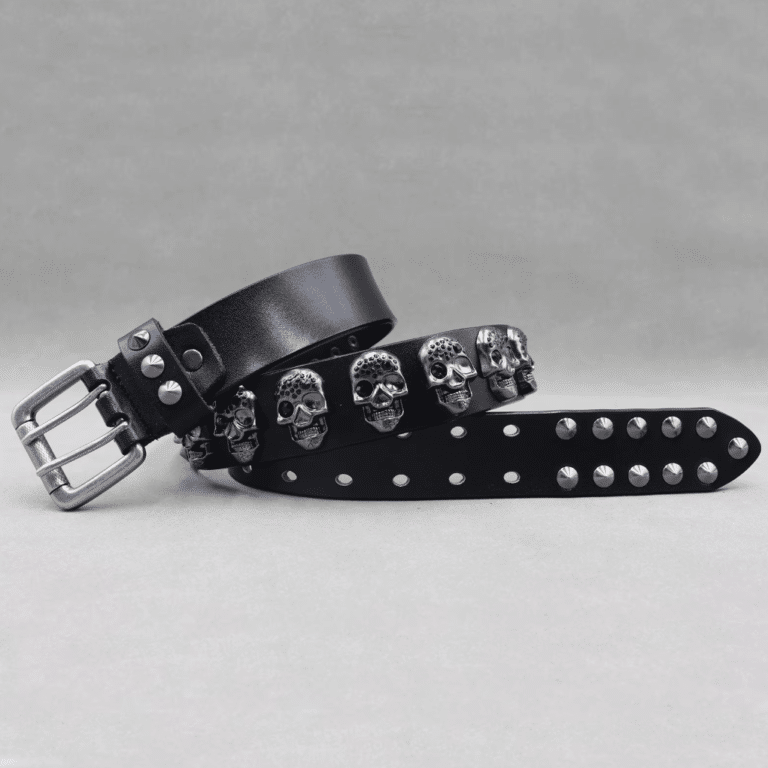 Ceinture rock noire à crânes (4)