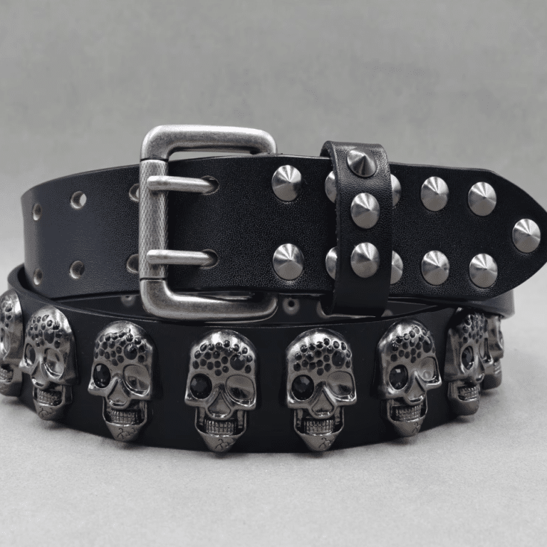 Ceinture rock noire à crânes (5)