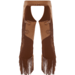 Chaps cowboy femme marron à franges style western (6)