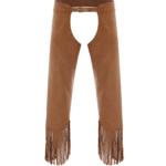 Chaps cowboy femme marron à franges style western (7)