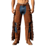Chaps cowboy homme franges effet daim