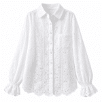 Chemise blanche femme brodée motifs floraux (2)