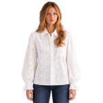 Chemise blanche femme brodée motifs floraux (3)