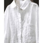 Chemise blanche femme brodée motifs floraux (6)