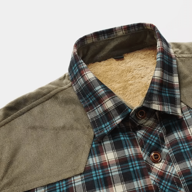 Chemise bucheron carreaux rouges noirs avec doublure (3)