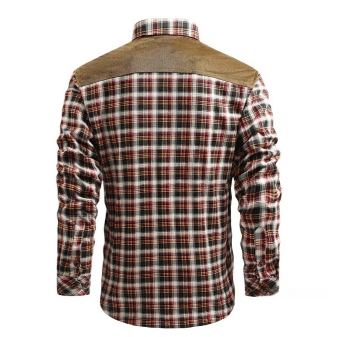 Chemise bucheron carreaux rouges noirs avec doublure (4)