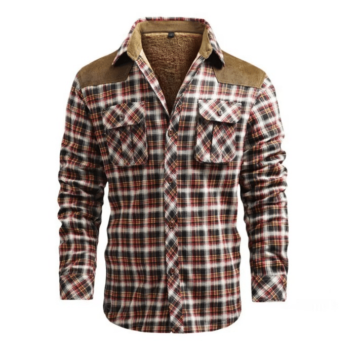 Chemise bucheron carreaux rouges noirs avec doublure (5)