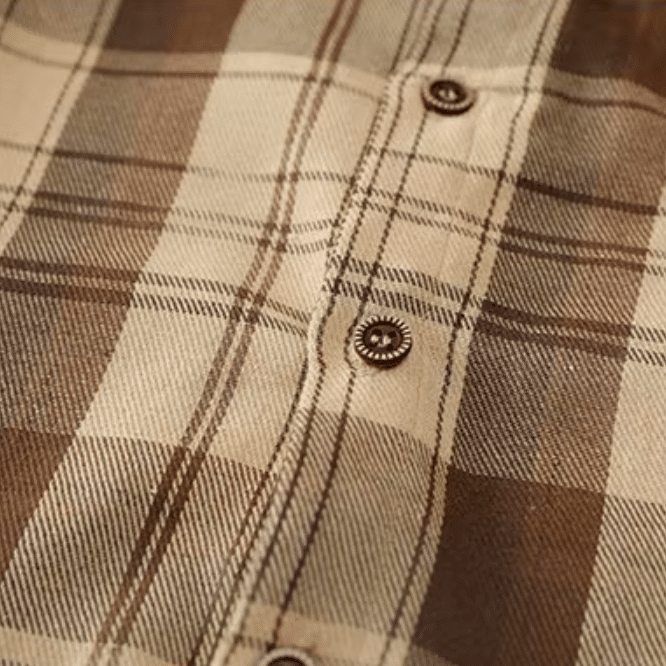 Chemise garçon carreaux marron beige (8)