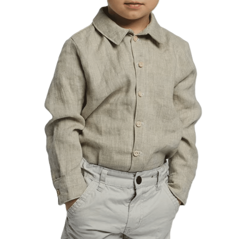 Chemise garçon en coton et lin (1)