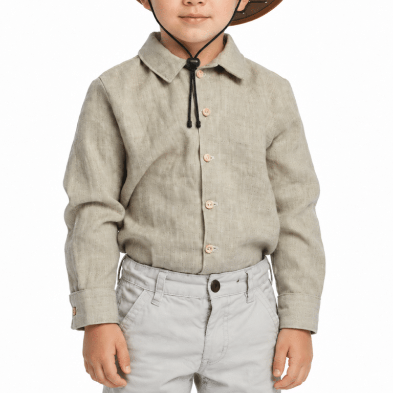 Chemise garçon en coton et lin (2)