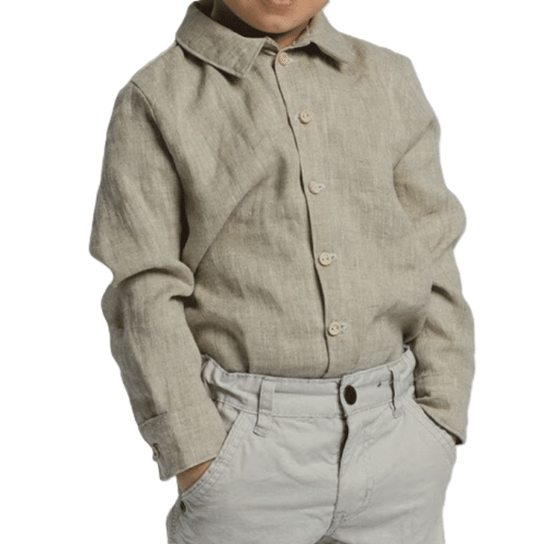 Chemise garçon en coton et lin (5)