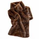 Écharpe en fausse fourrure brune luxueuse