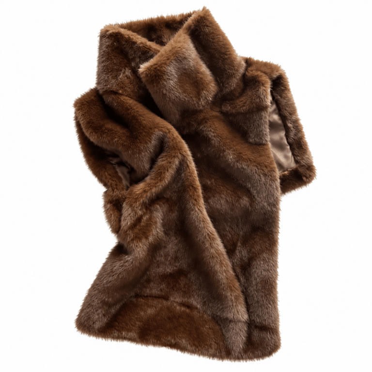 Écharpe en fausse fourrure brune luxueuse