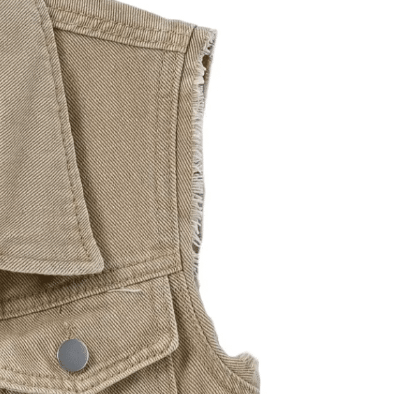 Gilet beige sans maches femme western (3)
