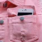 Gilet cowgirl rose en jean sans manches (3)