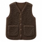 Gilet femme cowboy chaud sans manches marron (3)
