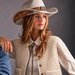 Gilet femme cowboy sans manches effet mouton (2)