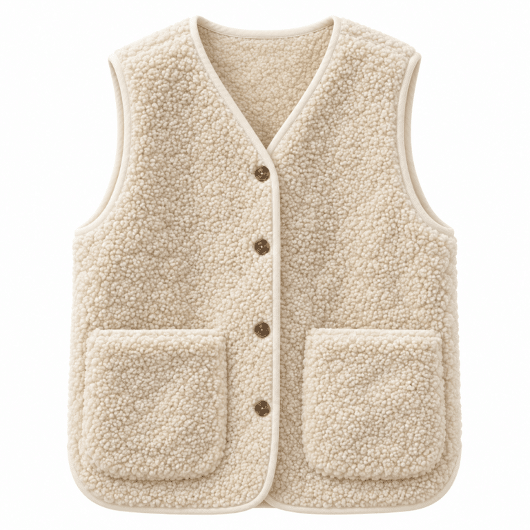 Gilet femme cowboy sans manches effet mouton