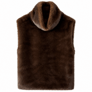 Gilet fourrure végan sans manches à col roulé
