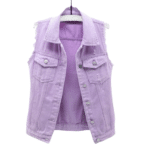 Gilet sans manche femme lilas style western (1)