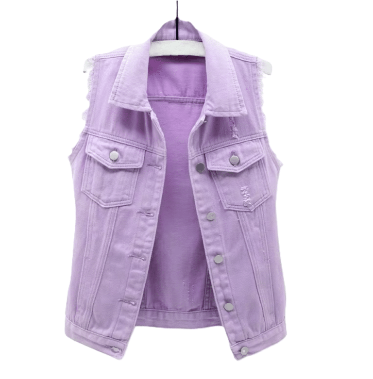 Gilet sans manche femme lilas style western (1)