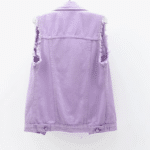 Gilet sans manche femme lilas style western (5)