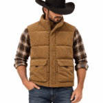 Gilet sans manches camel côtelé chaud