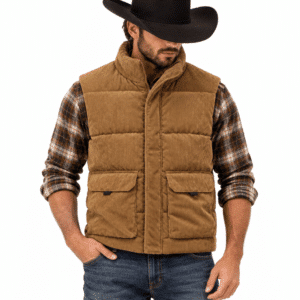 Gilet sans manches camel côtelé chaud