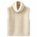 Gilet sans manches en fausse fourrure ivoire