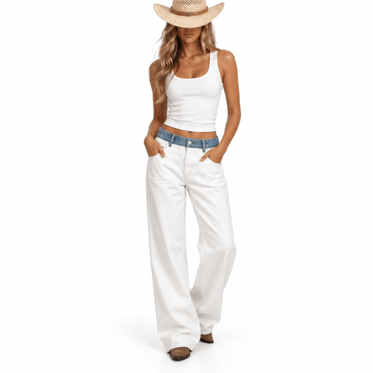 Jean blanc femme coupe large (1)