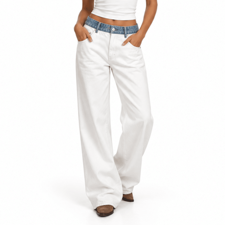 Jean blanc femme coupe large (2)