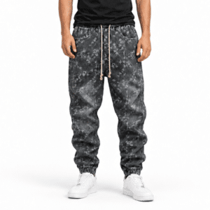 Jean homme ample motifs floraux taille élastique