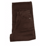 Jean western femme marron coupe large taille haute (7)