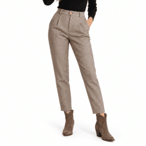 Pantalon femme chevrons taille haute d’hiver