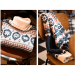 Pull de Noël homme col roulé motifs nordiques vintage (6)