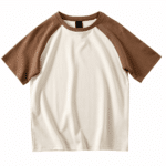 T-shirt blanc marron raglan (3)