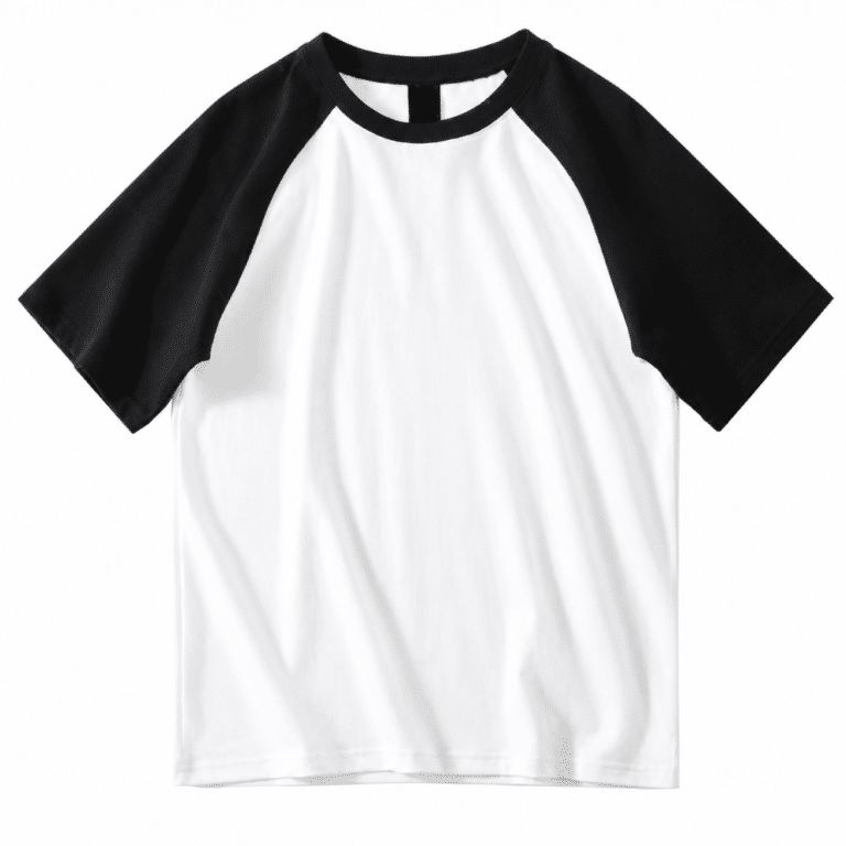 T-shirt blanc noir raglan (1)