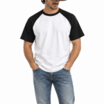 T-shirt blanc noir raglan (2)