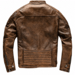 Veste biker homme cuir marron vintage (1)