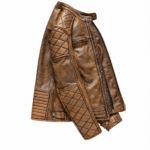 Veste biker homme cuir marron vintage (4)