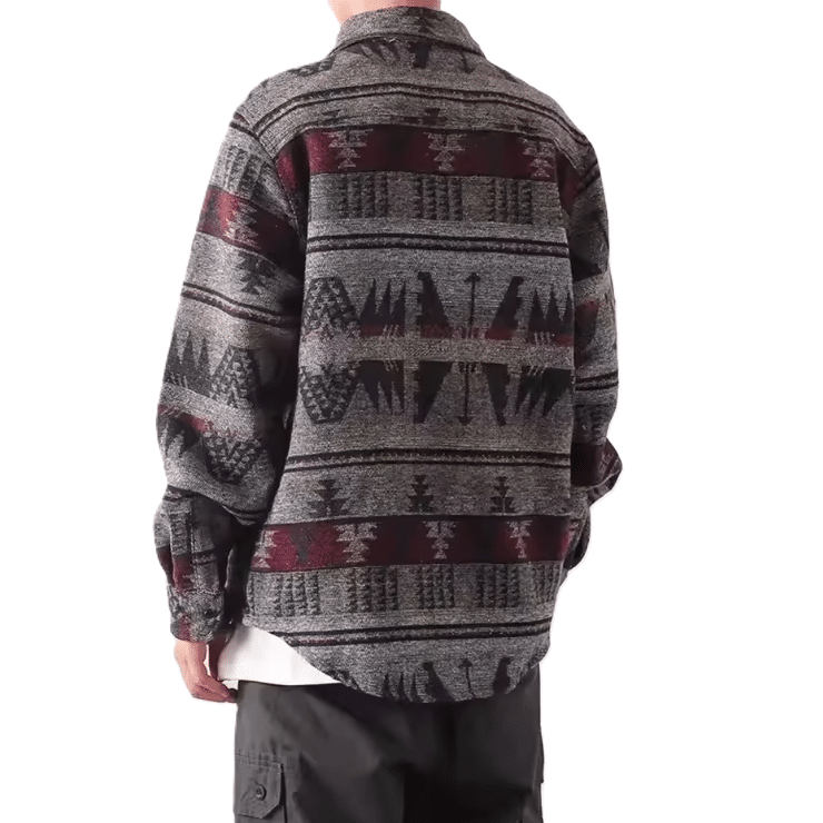 Veste cowboy grise motifs du Sud-Ouest américain (1)
