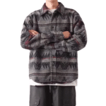 Veste cowboy grise motifs du Sud-Ouest américain (2)