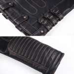 Veste homme en simili cuir noir style motard vintage (2)